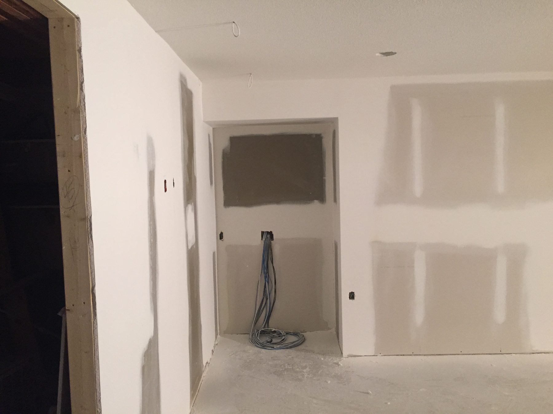 Basement renovation electrical rough-in