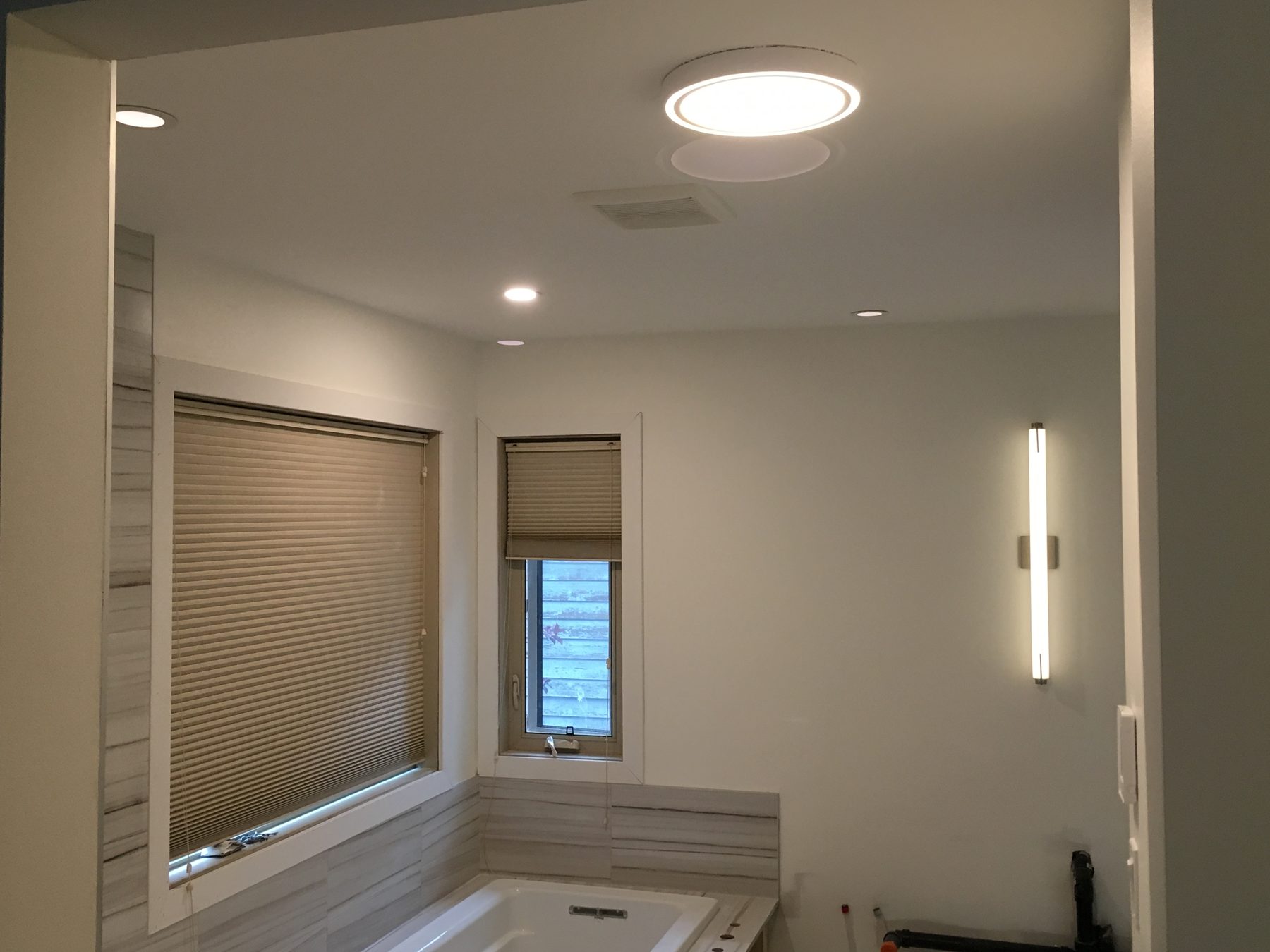 Bathroom light installation